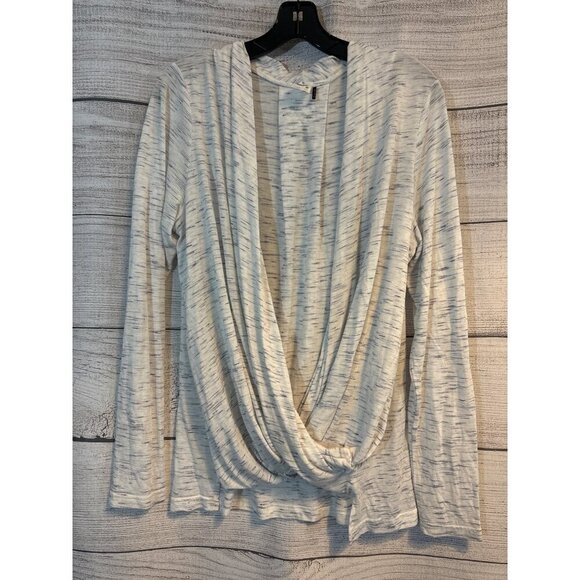 Anthropologie Akemi + Kin Long Sleeve Draped Front Marbled Top Size L - Picture 1 of 3